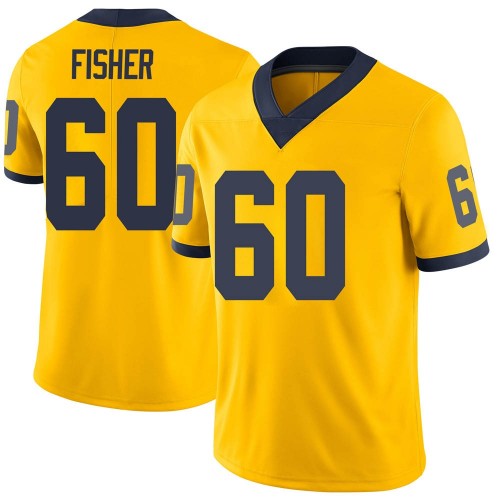 Luke Fisher Michigan Wolverines Men's NCAA #60 Maize Limited Brand Jordan College Stitched Football Jersey UJX2354ZO